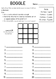 Boggle Worksheet & Letter Display - Literacy Stations or E