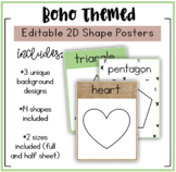 Boho 2D Shape Posters | Math Focus Wall | Boho Forest Theme Décor