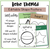 Boho 2D and 3D Shape Posters Set | Math Focus Wall