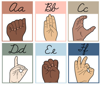 Preview of Boho ASL/Cursive Alphabet Posters