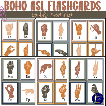 Preview of Boho ASL Flashcards