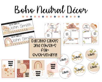 Preview of Boho Aesthetic Neutral Classroom Decor