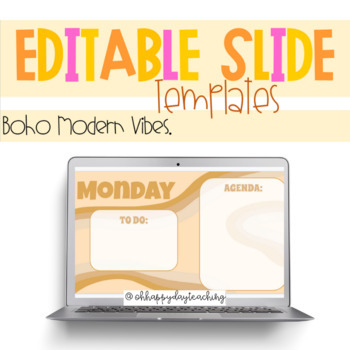 Boho Agenda Slides- Cute google slide backgrounds. -Boho background slides.