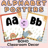 Boho Alphabet Posters Retro Kids Classroom Decor