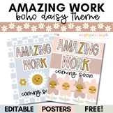 Boho Amazing Work Coming Soon Posters