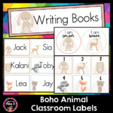 Boho Animal Classroom Labels Editable