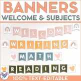 Boho Banners for Back to School Welcome and School Subject