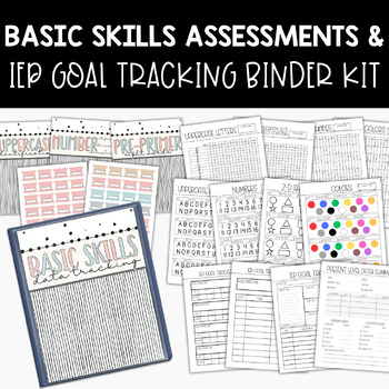 Preview of Boho Basic Skills Data Tracking Binder Kit