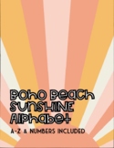 Boho Beach Sunshine Alphabet Bulletin Board Headings