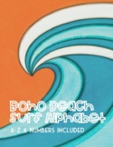 Boho Beach Surf Alphabet and Numbers ready to print