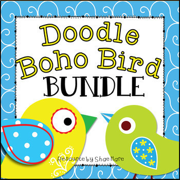 Preview of Boho Bird Classroom Decor BUNDLE