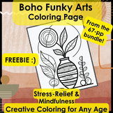 Boho Bliss: Funky Arts Coloring Page FREEbie (for all ages)! :)