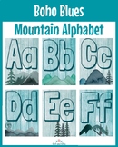 Boho Blues Rustic Mountain Alphabet Soft Colors