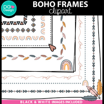 Preview of Boho Boarders and Frames | Boho classroom | Shabby Chic Clip art