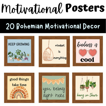 Preview of Boho Bohemian Motivational Classroom Decor Posters