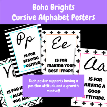 Preview of Boho Brights Cursive Alphabet Posters