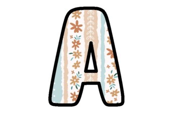 Preview of Boho Bulletin Board Letters, Alphabet Posters,  Classroom Décor #68Has A to