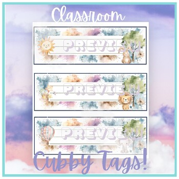 Preview of Boho CUBBY NAME TAGS Printable - Table Tags, Labels