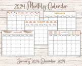 Boho Calendar | 2024 Calendar | Printable Monthly Calendar