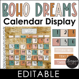 Calendar Display Editable | Neutral Calendar Kit | Boho