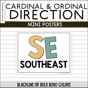 Preview of Boho Cardinal and Ordinal Direction Signs / Mini Posters