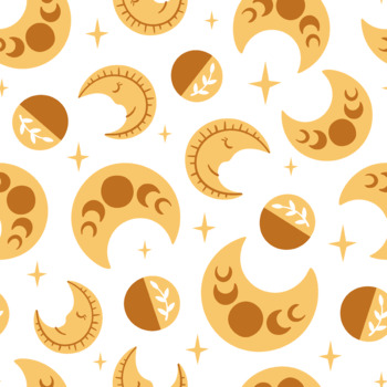 Preview of Boho Celestial Seamless Pattern PNG Graphic