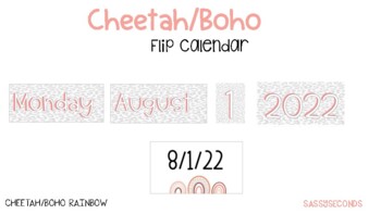 Preview of Boho Cheetah Chic- Flip Calendar -- Calendar/ Morning Meeting