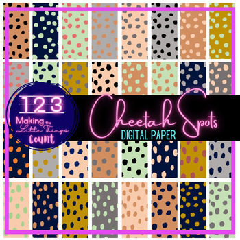 Preview of Boho Cheetah Spot Digital Paper Slide Backgrounds - Widescreen & Letter Size