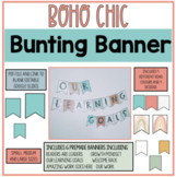 Boho Chic Bunting Banner Decor (Includes Editable Google Slides)