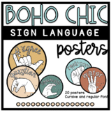 Boho Chic Sign Language Poster Signs