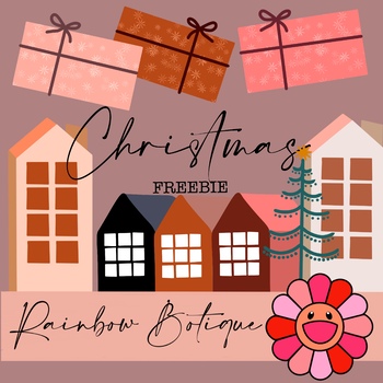 Preview of Boho Christmas Clipart, Boho winter clip art, commercial use, Bulletin board