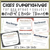 Boho Class Superlative Awards | For ANY Subject, Grade or Class!