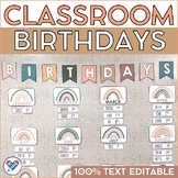 Boho Classroom Birthday Pack 100% Text-Editable