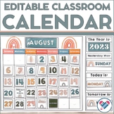 Boho Classroom Calendar Editable Classroom Decor