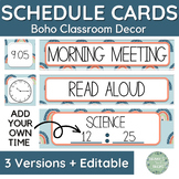 Boho Classroom Daily Schedule Cards & Clocks | Class Decor