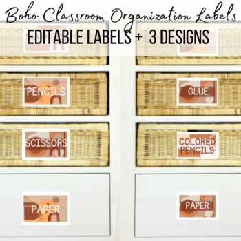 Boho Classroom Labels, Boho Decorations, School Organization, Pantry ...