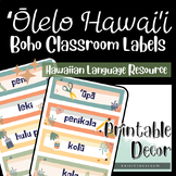 Boho Classroom Labels | Hawaiian Language Back to School R