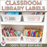 Boho Classroom Library Labels 100% TEXT-EDITABLE