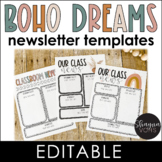 Boho Neutral Classroom Newsletter Templates Editable