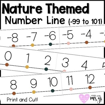 Preview of Boho Classroom Positive and Negative Integer Number Line