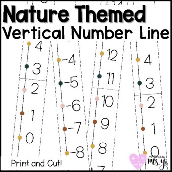 Preview of Boho Classroom Positive and Negative Integer Vertical Number Line