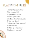 Boho Classroom Rules