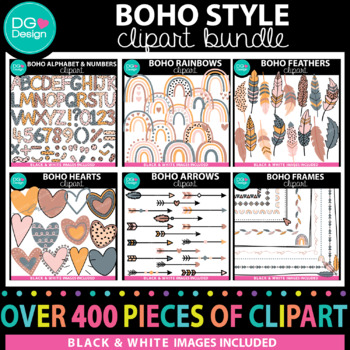 Preview of Boho Clipart Bundle | Boho classroom |  Bohemian clipart | Growing Bundle