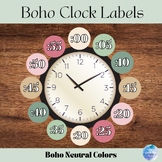 Boho Clock Display - Time Labels - Telling Time Vocabulary