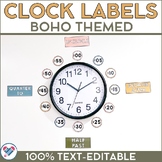 Boho Clock Labels 100% Text-Editable