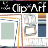 Boho Color Page Borders Clipart | Moveable Pieces