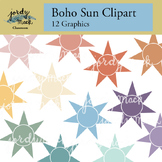Boho Color Scheme Sun Clipart