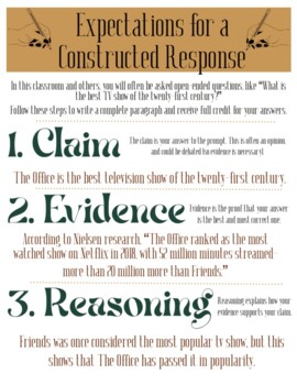 Preview of Boho Constructed Response Anchor Chart