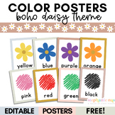 Boho Daisy Color Posters | Color Word Posters | Color Iden