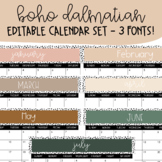 Boho Dalmatian Editable Calendar